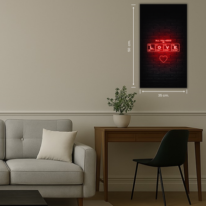 illustration love néon chimie rouge