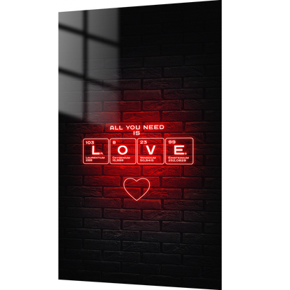 néon love rouge mur brique